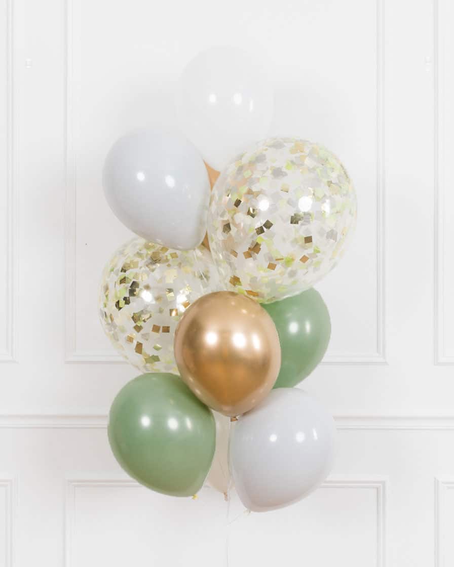 Botanical – Confetti and 11in Balloons – bouquet of 10 | Rental