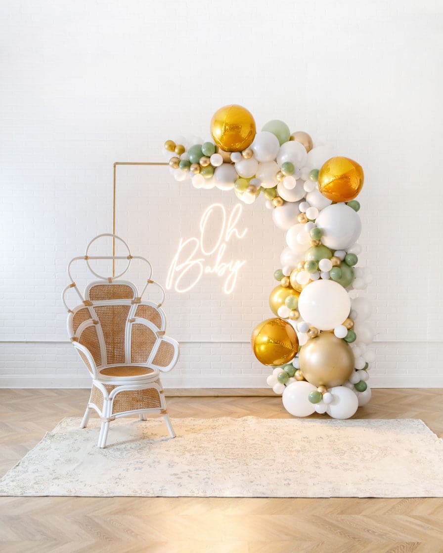 Botanical – 7×7 Frame Install Piece with Neon Sign | Rental