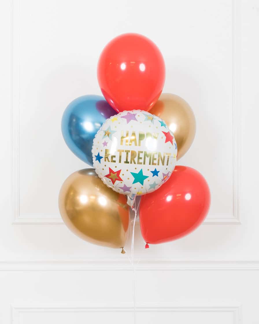 Office Retirement Party – Happy Retirement Foil and 11in Bouquet of 7 | Rental Office Retirement Party – Happy Retirement Foil and 11in Bouquet of 7 | Rental