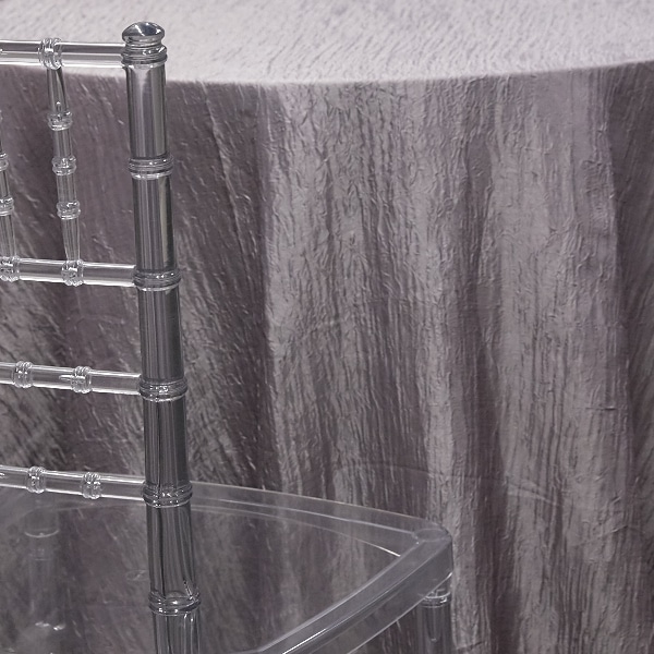 LIGHT SILVER – *FR* Crushed Taffeta Tablecloth by Eastern Mills – Many Size Options | Rental