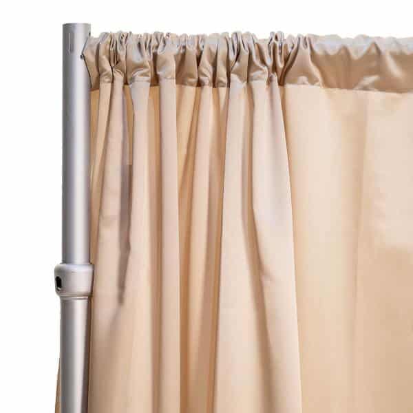 *FR* LUXE Satin Drape Panel by Eastern Mills (59″ Wide) w/ 4″ Sewn Rod Pocket – Bubbly Champagne | Rental