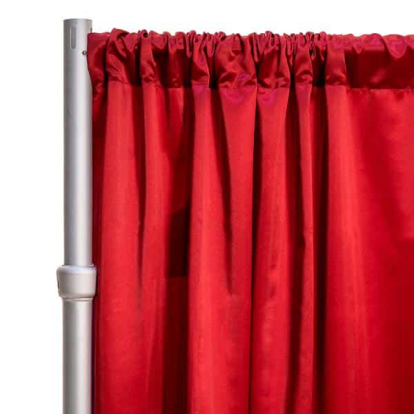 *FR* LUXE Satin Drape Panel by Eastern Mills (59″ Wide) w/ 4″ Sewn Rod Pocket – Garnet | Rental
