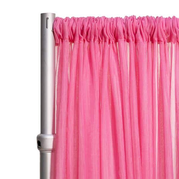 *FR* Crushed Sheer Voile Curtain Panel by Eastern Mills w/ 4″ Pockets – 10ft Wide – Bubble Gum Pink | Rental *FR* Crushed Sheer Voile Curtain Panel by Eastern Mills w/ 4″ Pockets – 10ft Wide – Bubble Gum Pink | Rental