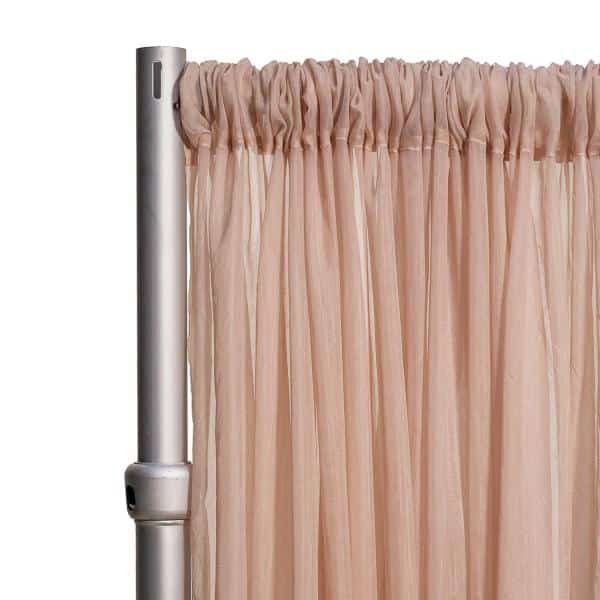 *FR* Crushed Sheer Voile Curtain Panel by Eastern Mills w/ 4″ Pockets – 10ft Wide – Dark Blush | Rental *FR* Crushed Sheer Voile Curtain Panel by Eastern Mills w/ 4″ Pockets – 10ft Wide – Dark Blush | Rental