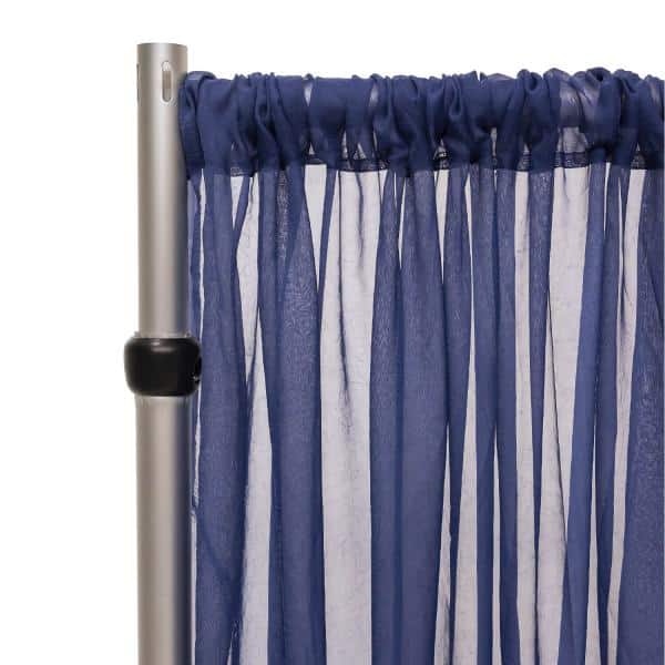 *FR* Crushed Sheer Voile Curtain Panel by Eastern Mills w/ 4″ Pockets – 10ft Wide – Navy Blue | Rental *FR* Crushed Sheer Voile Curtain Panel by Eastern Mills w/ 4″ Pockets – 10ft Wide – Navy Blue | Rental