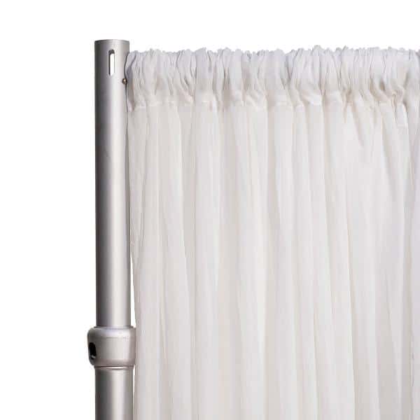 *FR* 10ft Wide Sheer Voile Curtain Panel by Eastern Mills w/ 4″ Pockets – White | Rental