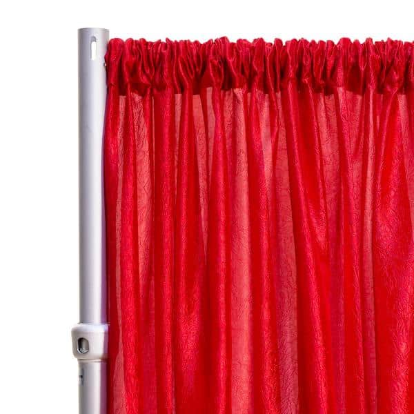 *FR* Crushed Taffeta Drape Panel by Eastern Mills 9 1/2 FT Wide w/ 4″ Sewn Rod Pocket – Red | Rental *FR* Crushed Taffeta Drape Panel by Eastern Mills 9 1/2 FT Wide w/ 4″ Sewn Rod Pocket – Red | Rental