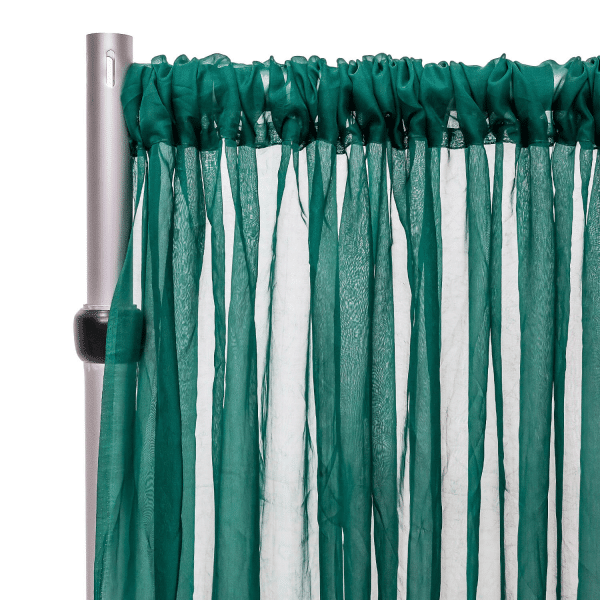 *FR* Crushed Sheer Voile Curtain Panel by Eastern Mills w/ 4″ Pockets – 10ft Wide – Emerald | Rental *FR* Crushed Sheer Voile Curtain Panel by Eastern Mills w/ 4″ Pockets – 10ft Wide – Emerald | Rental