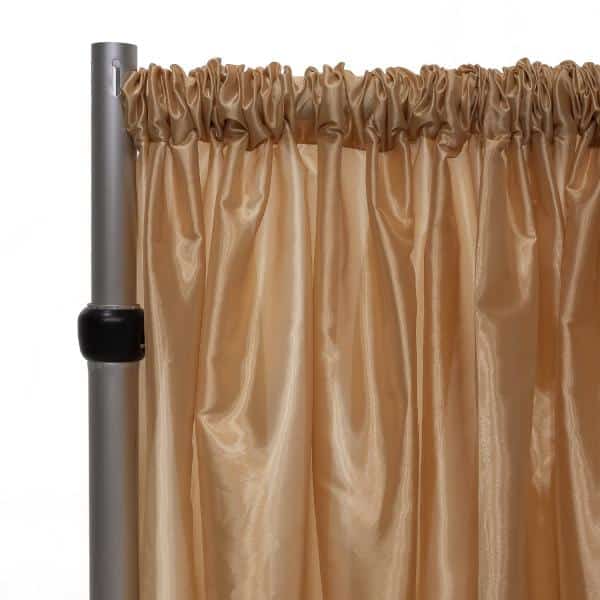 *FR* Crushed Taffeta Drape Panel by Eastern Mills 9 1/2 FT Wide w/ 4″ Sewn Rod Pocket – Champagne | Rental *FR* Crushed Taffeta Drape Panel by Eastern Mills 9 1/2 FT Wide w/ 4″ Sewn Rod Pocket – Champagne | Rental