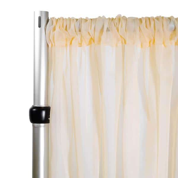 *FR* 10ft Wide Sheer Voile Curtain Panel by Eastern Mills w/ 4″ Pockets – Champagne | Rental *FR* 10ft Wide Sheer Voile Curtain Panel by Eastern Mills w/ 4″ Pockets – Champagne | Rental