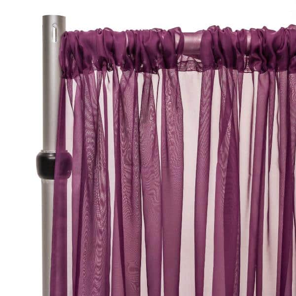 *FR* 10ft Wide Sheer Voile Curtain Panel by Eastern Mills w/ 4″ Pockets – Eggplant | Rental *FR* 10ft Wide Sheer Voile Curtain Panel by Eastern Mills w/ 4″ Pockets – Eggplant | Rental