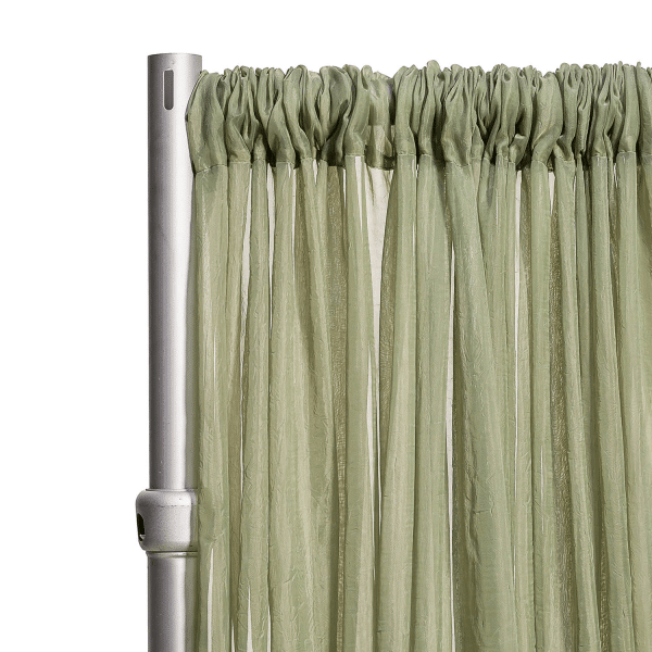 *FR* 10ft Wide Sheer Voile Curtain Panel by Eastern Mills w/ 4″ Pockets – Moss | Rental *FR* 10ft Wide Sheer Voile Curtain Panel by Eastern Mills w/ 4″ Pockets – Moss | Rental