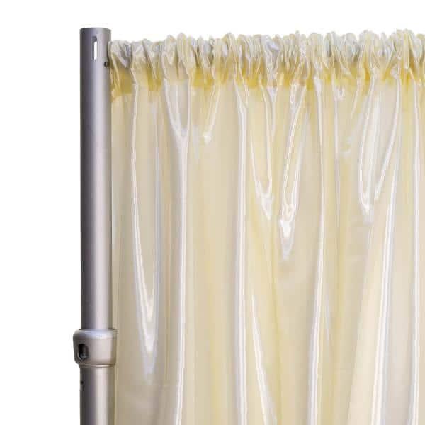 *FR* Taffeta Drape Panel by Eastern Mills 9 1/2 FT Wide w/ 4″ Sewn Rod Pocket – Ivory | Rental