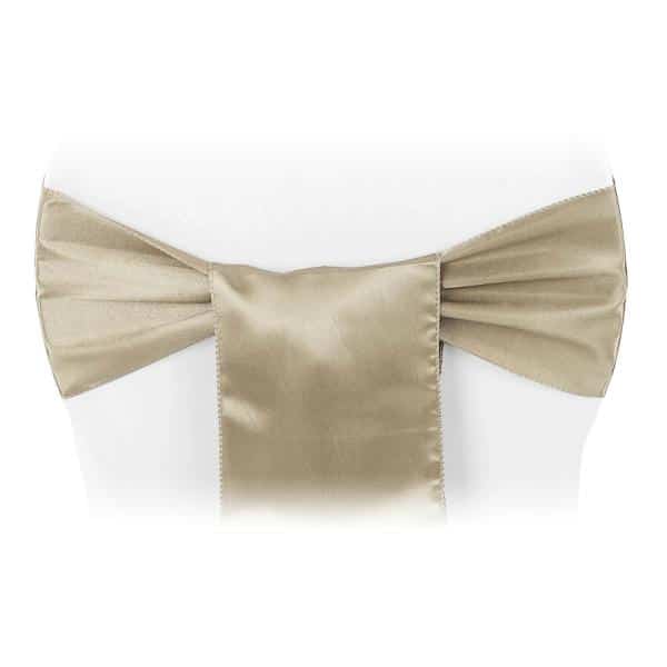 Sleek Satin Sash 6″ x 108″ – Taupe | Rental