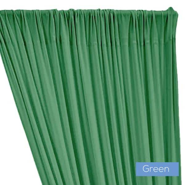 ITY Stretch Drape w/ Sewn Rod Pocket – Green | Rental ITY Stretch Drape w/ Sewn Rod Pocket – Green | Rental