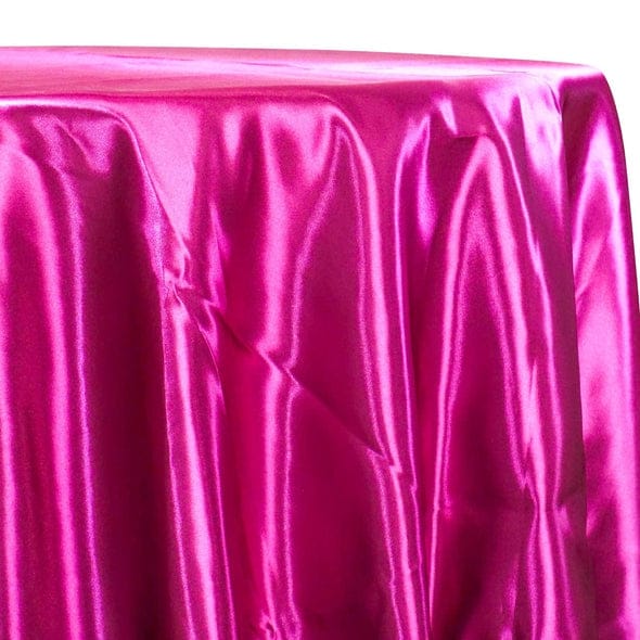 Bridal Satin Table Linen in Fuchsia 396 | Rental Bridal Satin Table Linen in Fuchsia 396 | Rental