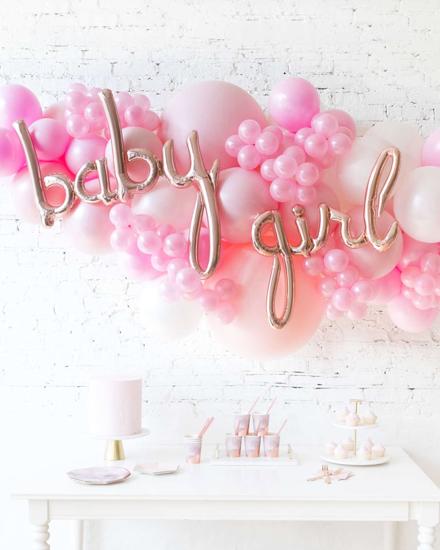 Soft Pink Palette Baby Girl Balloon Garland | Purchase