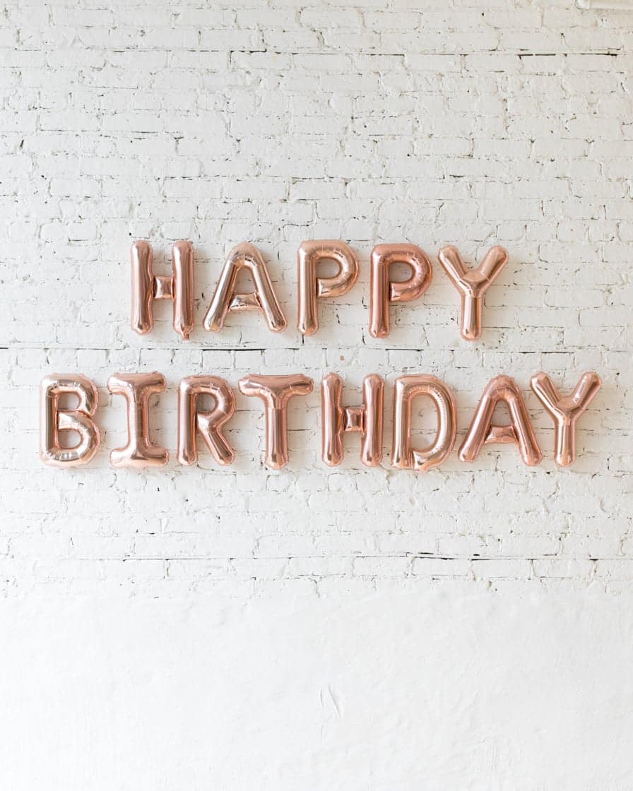 16in Rose Gold HAPPY BIRTHDAY Foil Letters Set | Rental