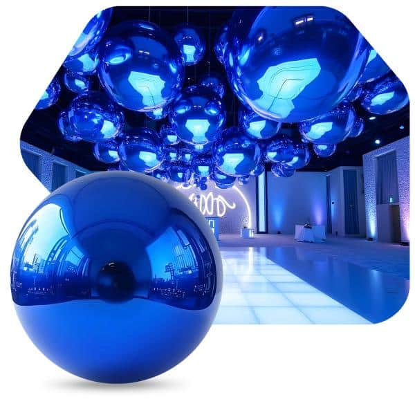 Royal Blue Giant Inflatable Mirror Ball Sphere – Maxorb™ Reflective Ceiling Event Decor – Commercial Installation Sizes | Rental Royal Blue Giant Inflatable Mirror Ball Sphere – Maxorb™ Reflective Ceiling Event Decor – Commercial Installation Sizes | Rental