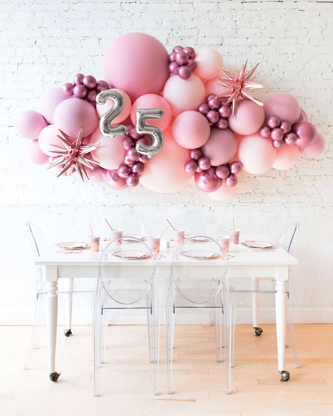 Modern Mauve – Number Backdrop Balloon Garland Install Piece | Rental