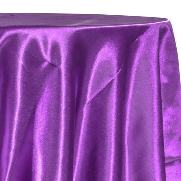 Bridal Satin Table Linen in Plum 555 | Rental Bridal Satin Table Linen in Plum 555 | Rental