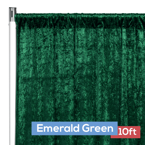 Premade Velvet Backdrop Curtain Panel – 10ft Long x 52in Wide – Emerald Green | Rental Premade Velvet Backdrop Curtain Panel – 10ft Long x 52in Wide – Emerald Green | Rental