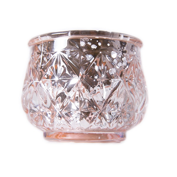 DecoStar™ 2 1/2″ Glam Diamond Etched Mercury Glass Candle/Votive Holder – Champagne – 6 PACK | Rental