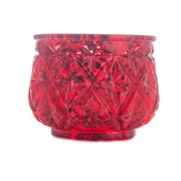DecoStar™ 2 1/2″ Glam Diamond Etched Mercury Glass Candle/Votive Holder – Red – 6 PACK | Rental