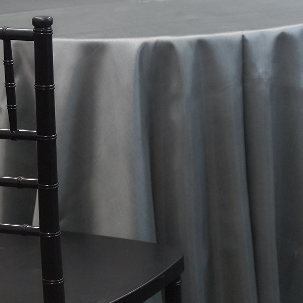 CHARCOAL – *FR* Taffeta Tablecloth by Eastern Mills – Many Size Options | Rental