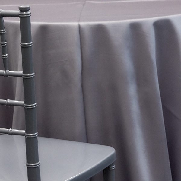 SILVER – *FR* Taffeta Tablecloth by Eastern Mills – Many Size Options | Rental