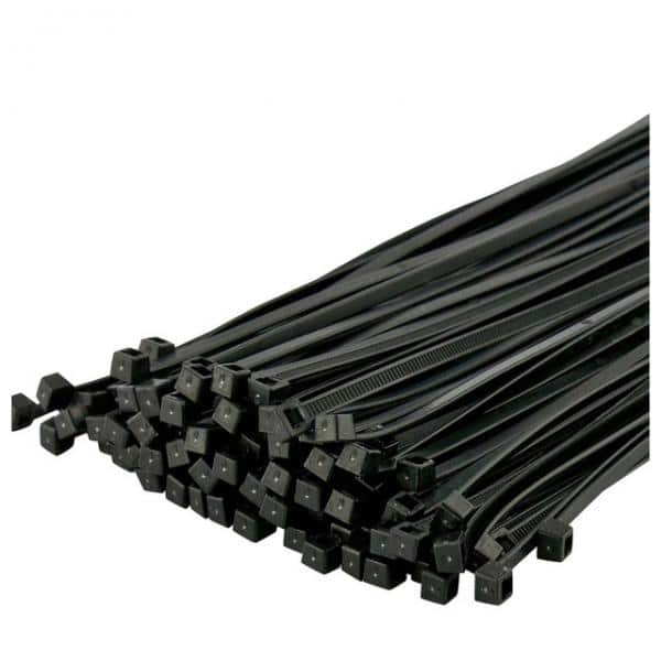 8 Inch, 40 LBS Nylon Cable Zip Wire Ties BLACK – 100 Pack | Rental
