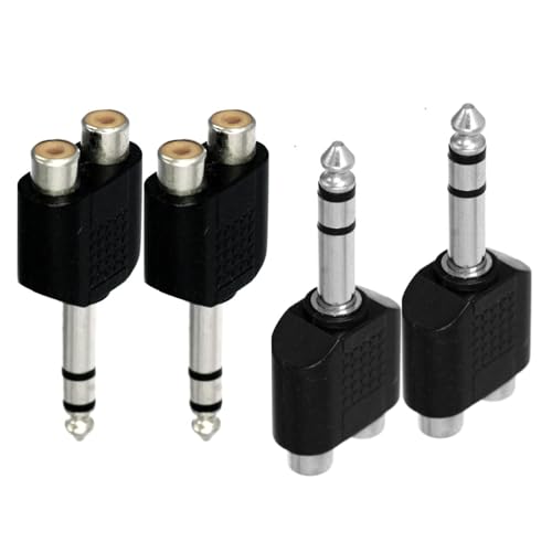 CESS 1/4 Inch TRS to RCA – 6.35mm Stereo Male to RCA Female (4 Pack) | Rental