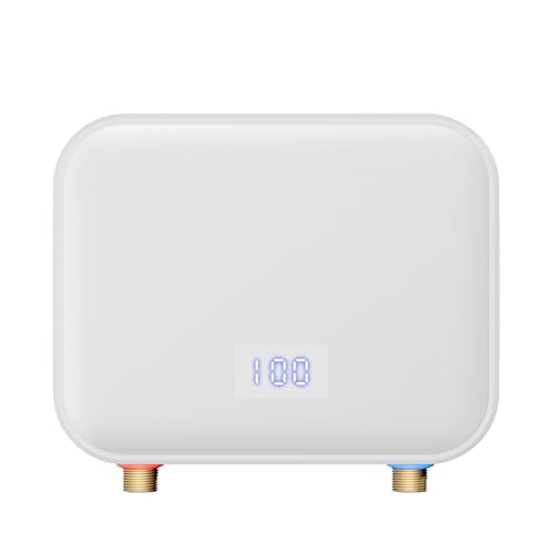 Tankless Water Heater Electric 110v,4000W Constant Temperature Instant Hot Water Heater With Automatic Control System Touch Digital Display Water Heater Wall or Floor Mounted (White) | Rental