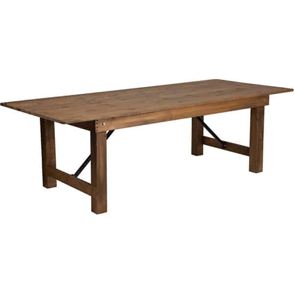 HERCULES Antique Rustic, Solid Pine Folding Farm Table – 8’x40″ | Rental