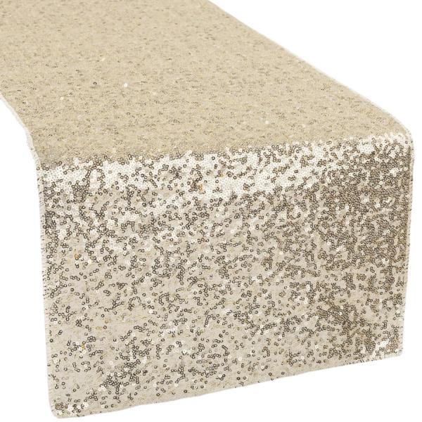 Standard Sequin Table Runner by Eastern Mills – Champagne | Rental