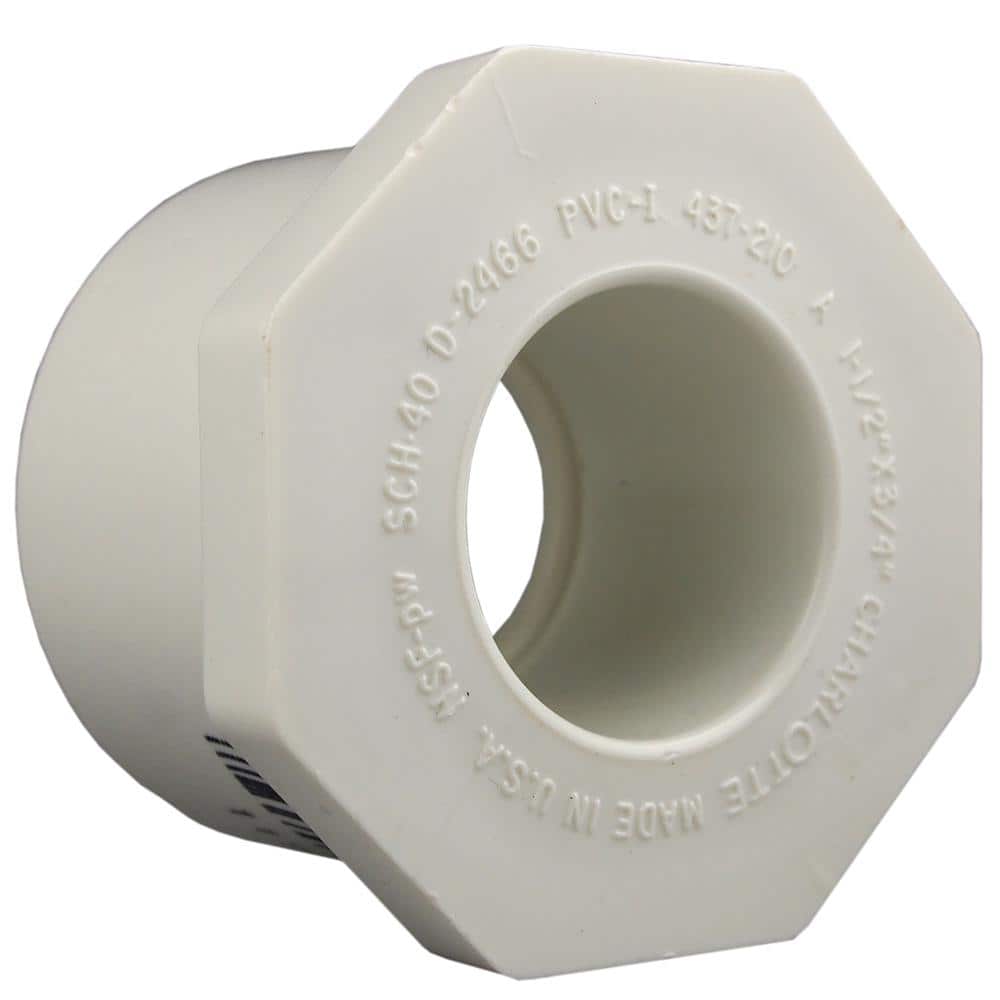 1-1/2 in. x 1-1/4 in. PVC Schedule 40 Spigot x S Reducer Bushing Fitting | Rental 1-1/2 in. x 1-1/4 in. PVC Schedule 40 Spigot x S Reducer Bushing Fitting | Rental