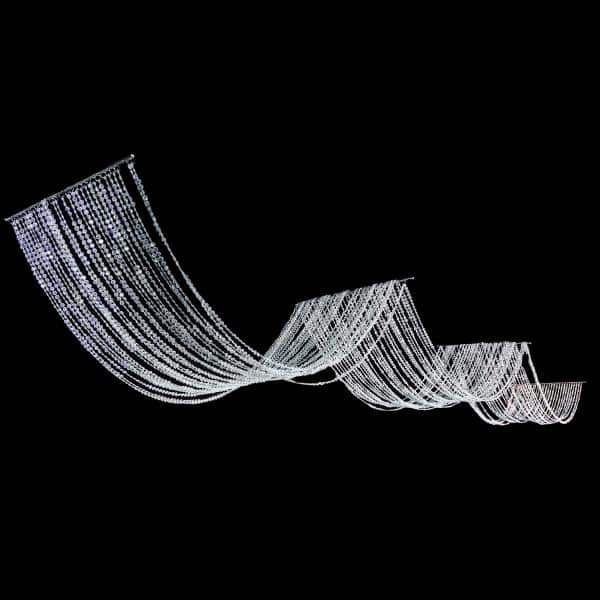 DecoStar™ 15ft. Crystal Ceiling Draping Panel w/ LED Lights – Pure White – 20″ Wide | Rental DecoStar™ 15ft. Crystal Ceiling Draping Panel w/ LED Lights – Pure White – 20″ Wide | Rental