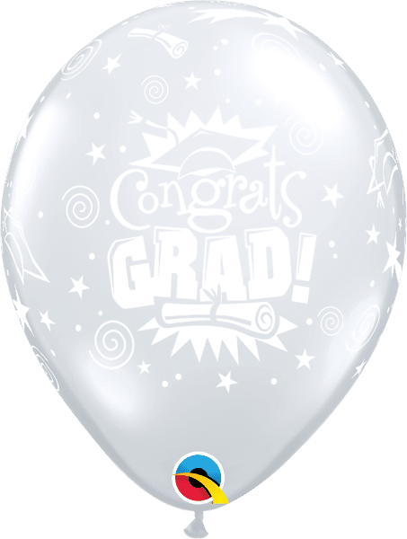 11″ Silver Congrats Grad Balloon | Rental