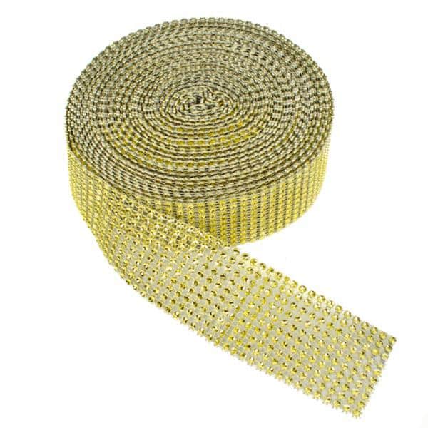 DecoStar™ Gold Rhinestone Ribbon – 2″ Wide x 30ft Long | Rental DecoStar™ Gold Rhinestone Ribbon – 2″ Wide x 30ft Long | Rental