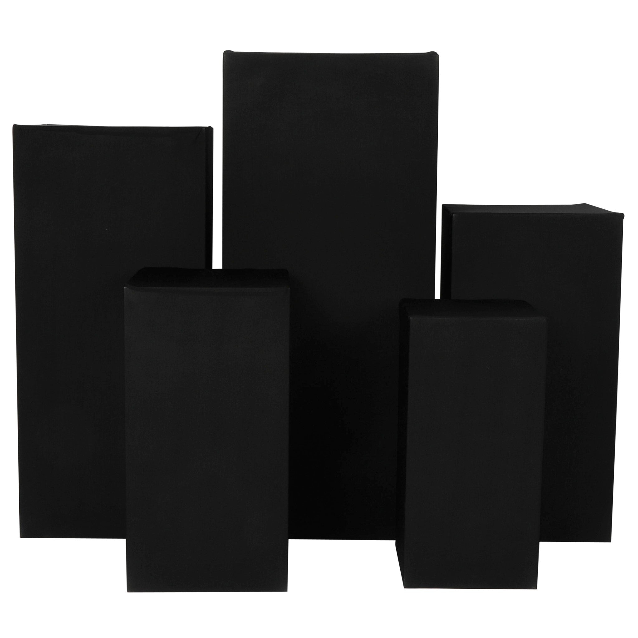 Spandex Covers for Square Metal Pillar Pedestal Stands 5 pcs/set – Black | Rental