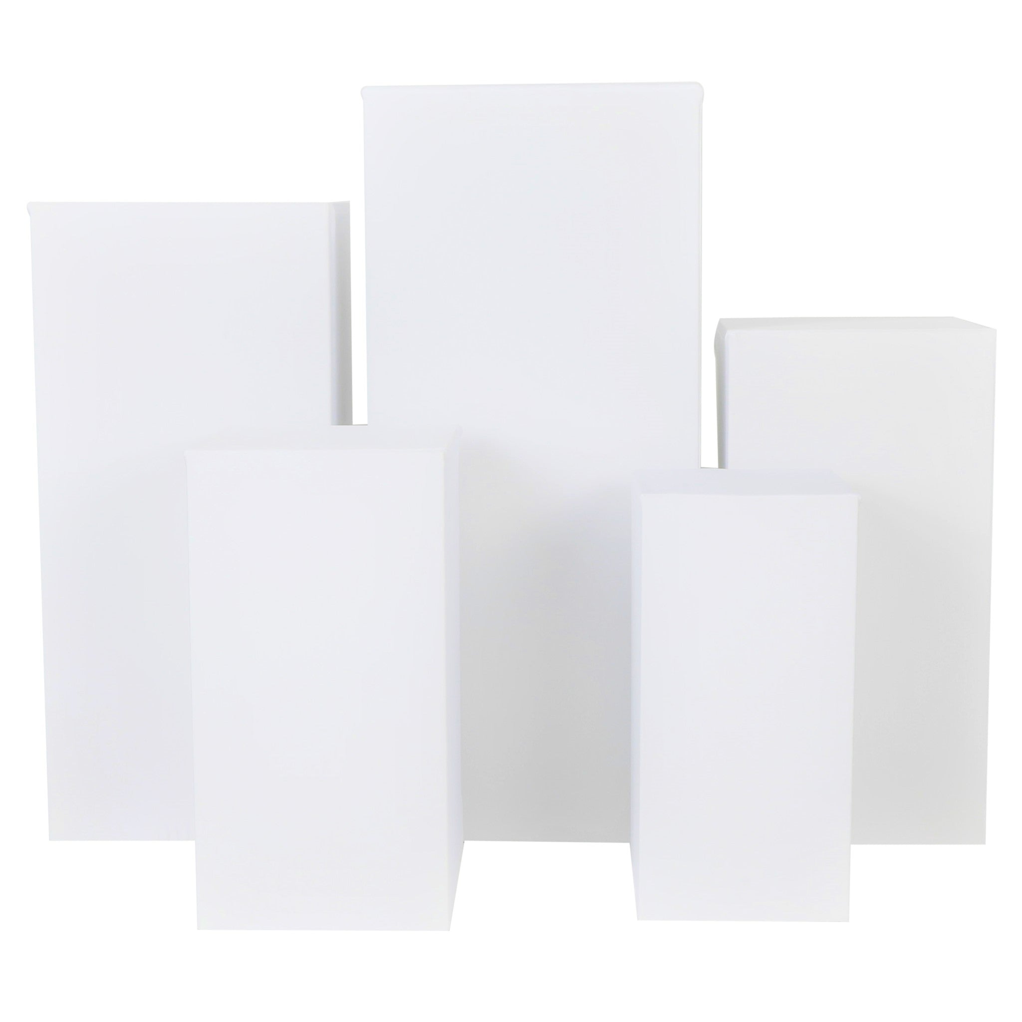 Spandex Covers for Square Metal Pillar Pedestal Stands 5 pcs/set – White | Rental