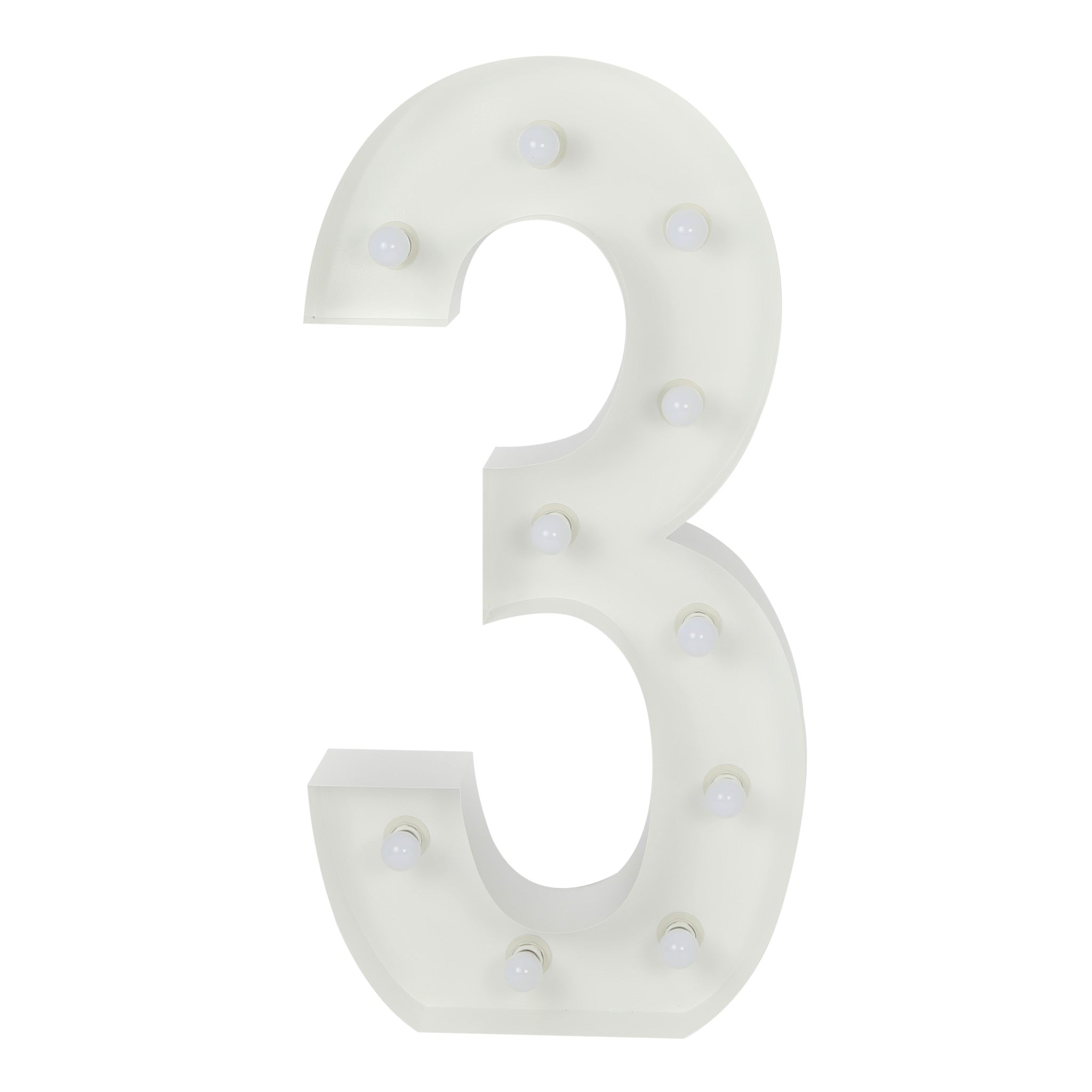 Large 4ft Tall LED Marquee Number – 3 | Rental