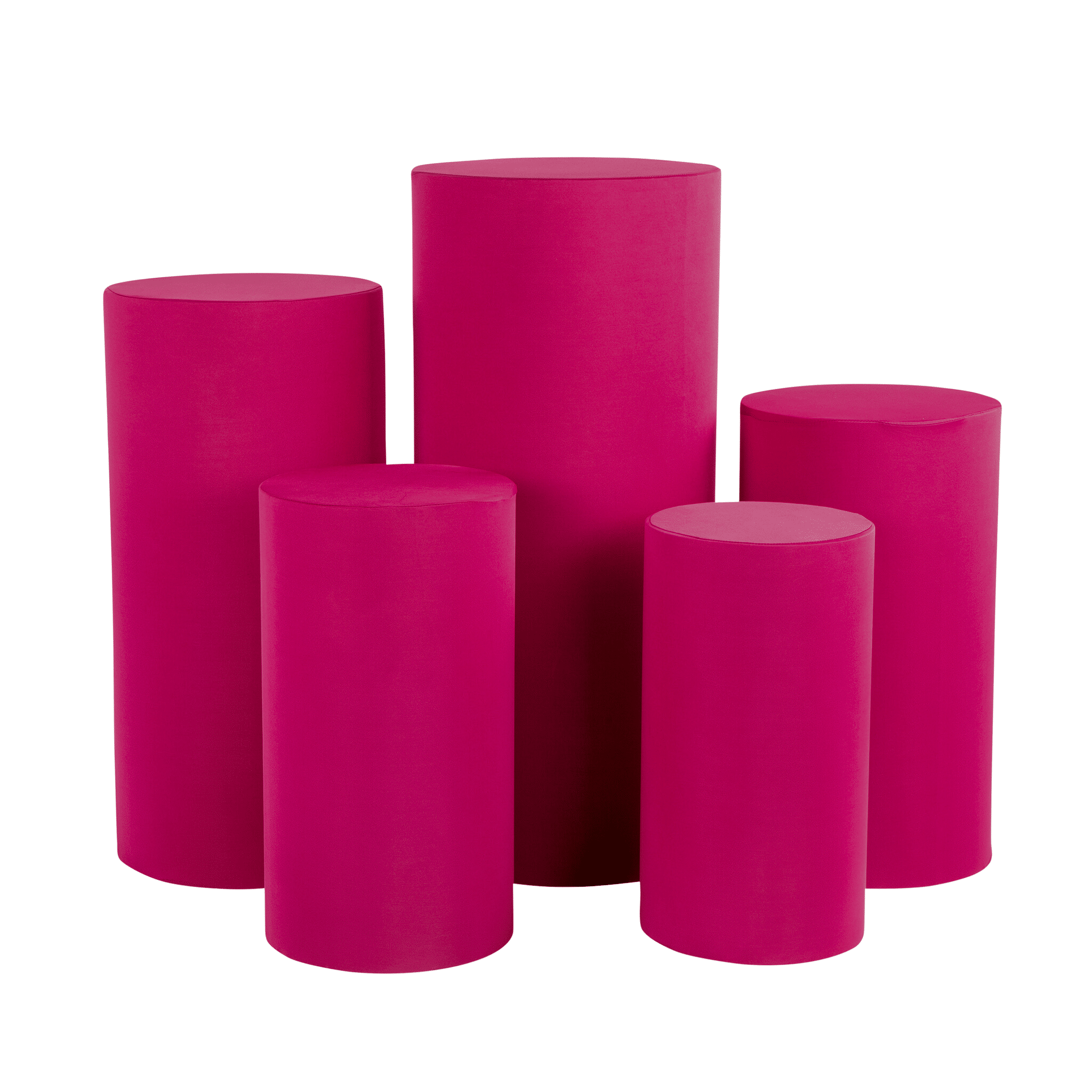 Spandex Pillar Covers for Metal Cylinder Pedestal Stands 5 pcs/set – Fuchsia | Rental