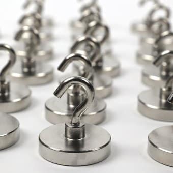 Single 20mm Rare-Earth Super Magnet Hook (Holds 20lbs) | Rental Single 20mm Rare-Earth Super Magnet Hook (Holds 20lbs) | Rental