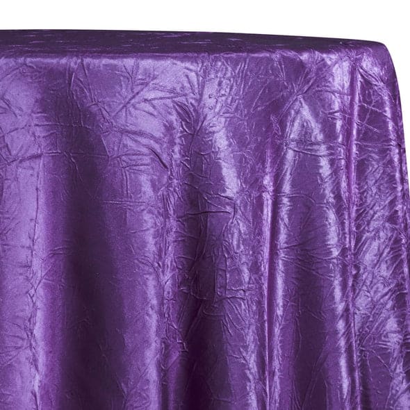 Crush Satin (Bichon) Table Linen in Plum 555 | Rental Crush Satin (Bichon) Table Linen in Plum 555 | Rental