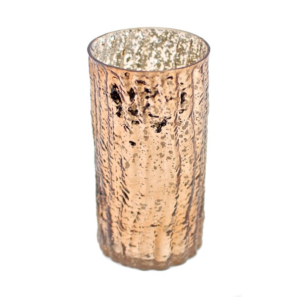 DecoStar™ 6″ Glam Wavy Etched Pattern Mercury Glass Candle/Votive Holder – Bronze | Rental