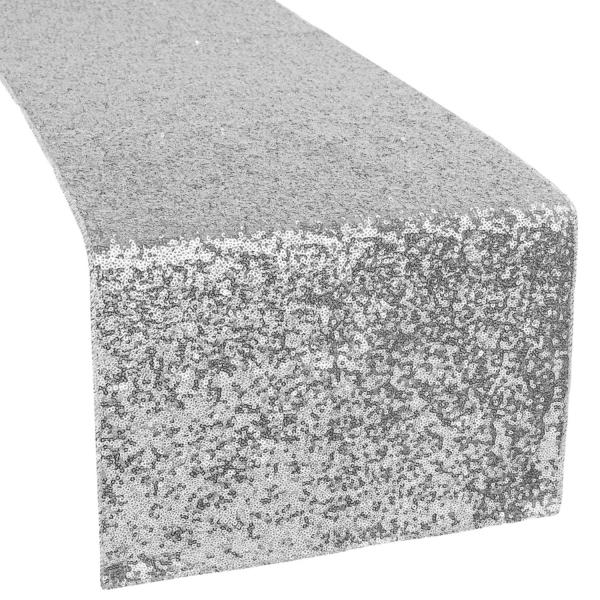 Standard Sequin Table Runner by Eastern Mills – Silver | Rental