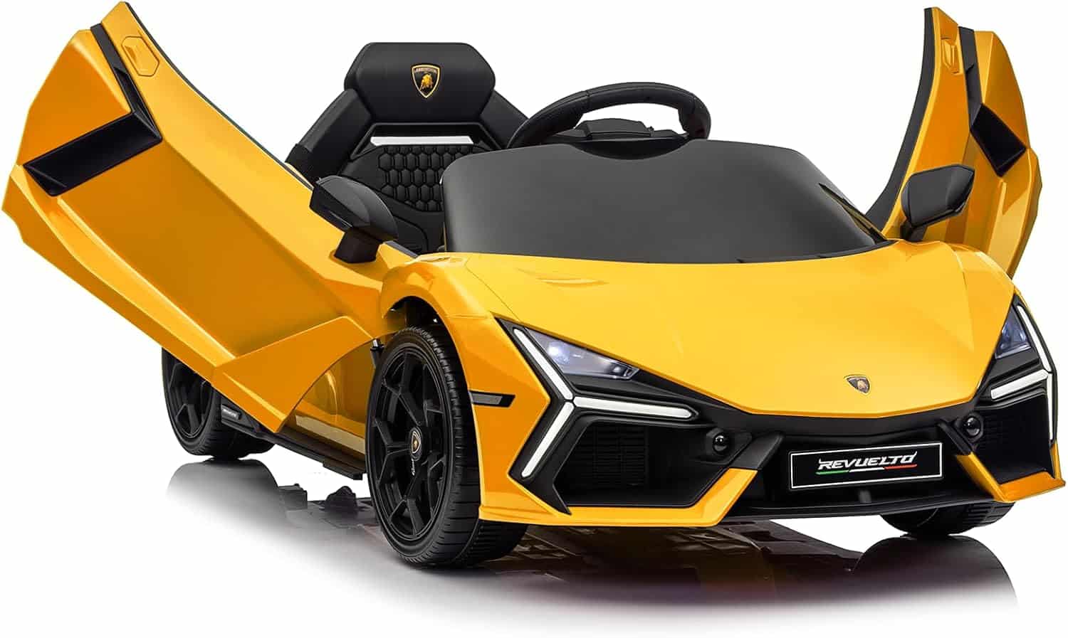 12V Licensed Lamborghini Revuelto Children’s Electric Vehicle, Power Wheels with Parent Remote Control, Kids’ Ride on Sports Car, Hydraulic Doors, LED Lights, MP3, Bluetooth- Yellow | Rental 12V Licensed Lamborghini Revuelto Children’s Electric Vehicle, Power Wheels with Parent Remote Control, Kids’ Ride on Sports Car, Hydraulic Doors, LED Lights, MP3, Bluetooth- Yellow | Rental