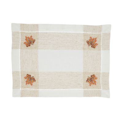 2231 Embroidered Leaf Hemstitch Placemat | Rental