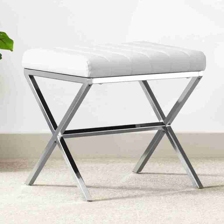 DUHOME Vanity Stool,Modern PU Leather Ottoman Stool Chair for Vanity Bench with Metal X Legs, Rectangle Makeup Stools Padded Foot Rest Ottoman for Makeup Room, Living Room, Bathroom,White : Home & Kitchen | Rental DUHOME Vanity Stool,Modern PU Leather Ottoman Stool Chair for Vanity Bench with Metal X Legs, Rectangle Makeup Stools Padded Foot Rest Ottoman for Makeup Room, Living Room, Bathroom,White : Home & Kitchen | Rental